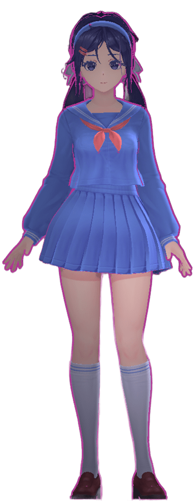 Mita con ropa de escuela — referencia visual para la paleta de colores